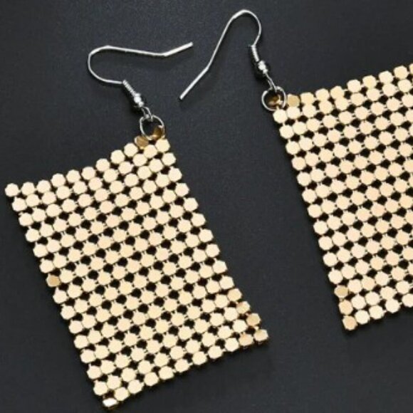 Sequin Statemente Aluminum Earrings Teal, Pink, Red, or Gold - Picture 5 of 7